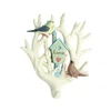Roogo resin modern European simple 3D living room decor hat or coat hanging rain forest series white wall hook