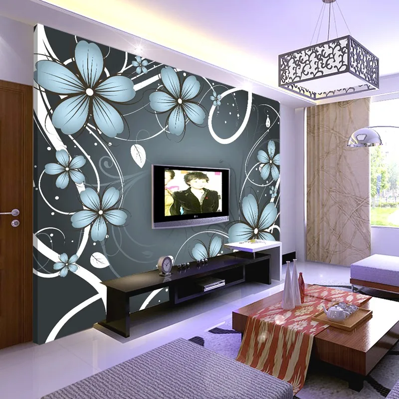 3d Wallpaper With Flower Wall Paper For Tv Background Wall - Buy Flower Wall  Paper,Tv Background Wall Paper,3d Wallpaper Product on 