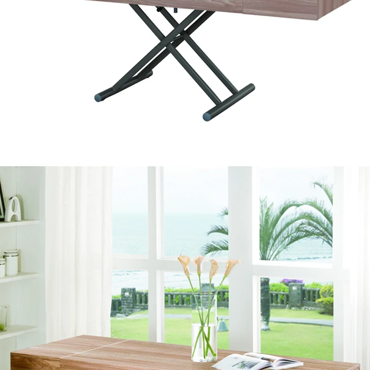 3 In 1 Multiuse Dining Table Convertible Wood Furniture Coffee Table