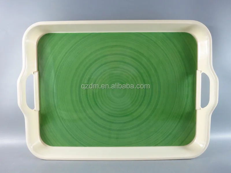 Plastic serving tray,Melamine food tray Two Handles
