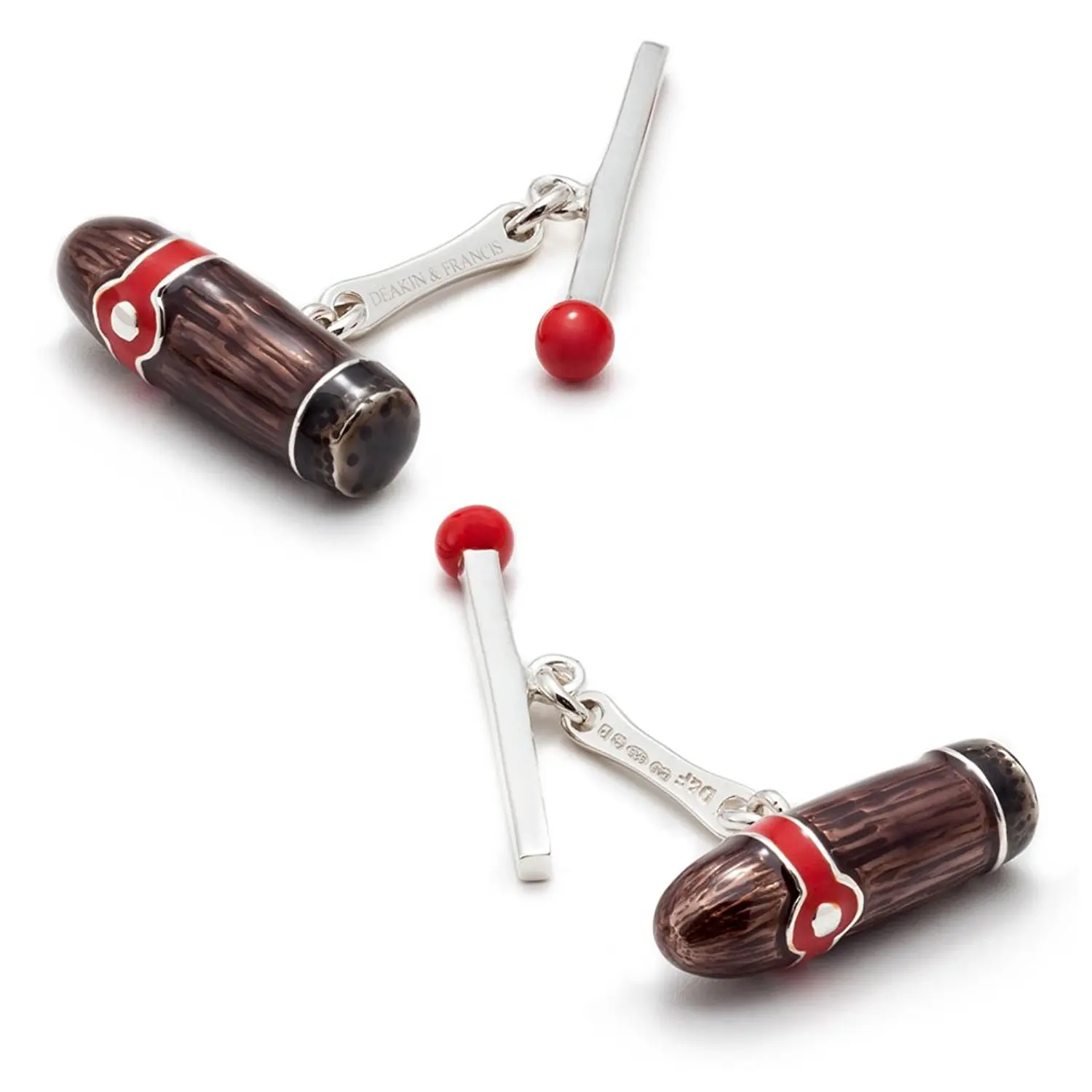 Deakin and Francis Men's Cigar and Match Cufflinks - Brown
