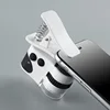 Adult children 10-50X universal clip-on LED mobile phone 60x microscope magnifier