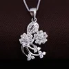 New Hot Sale 925 Silver Jewelry Cz Flower Pendant