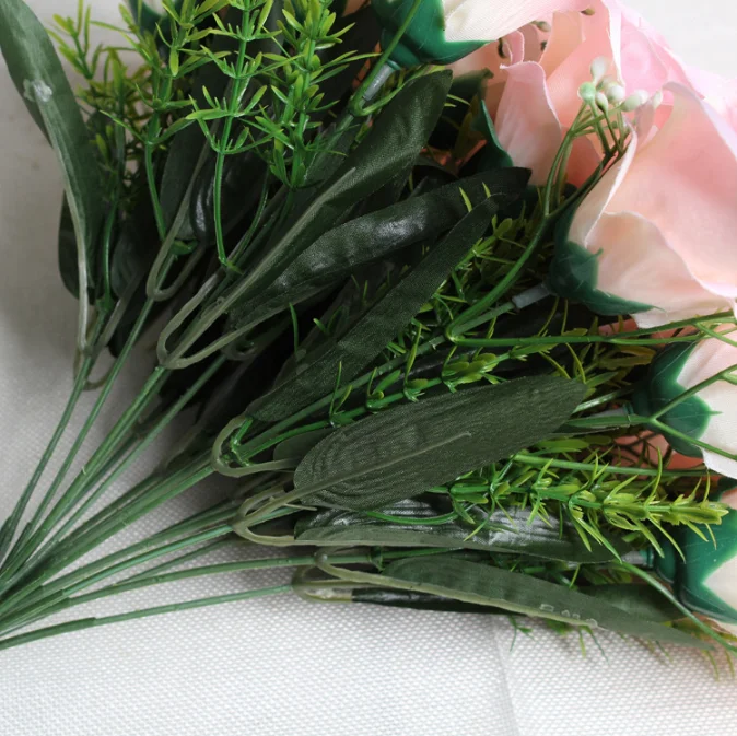 18 Heads Red Satin Silk Artificial Flower Rose Bud Making Buy