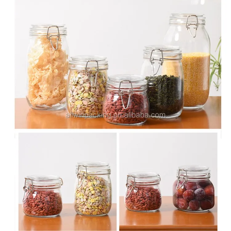 500ml Sealable Glass Jar,Hermetically Sealed Jar,Latch Lid Glass Jars