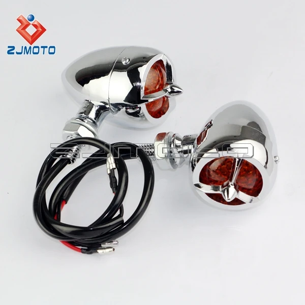 ZJMOTO Chopper Cruiser LED Turn Signal Light Cafe Racer