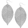 Custom Eco-friendly Silver Plated Leaf Shape Pendant Drop Earrings