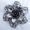 Top selling loopy rhinestone and crystal round magnetic brooch for invitation