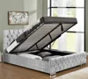 double bed with storage cheap double silver crush bed double velvet bed designs