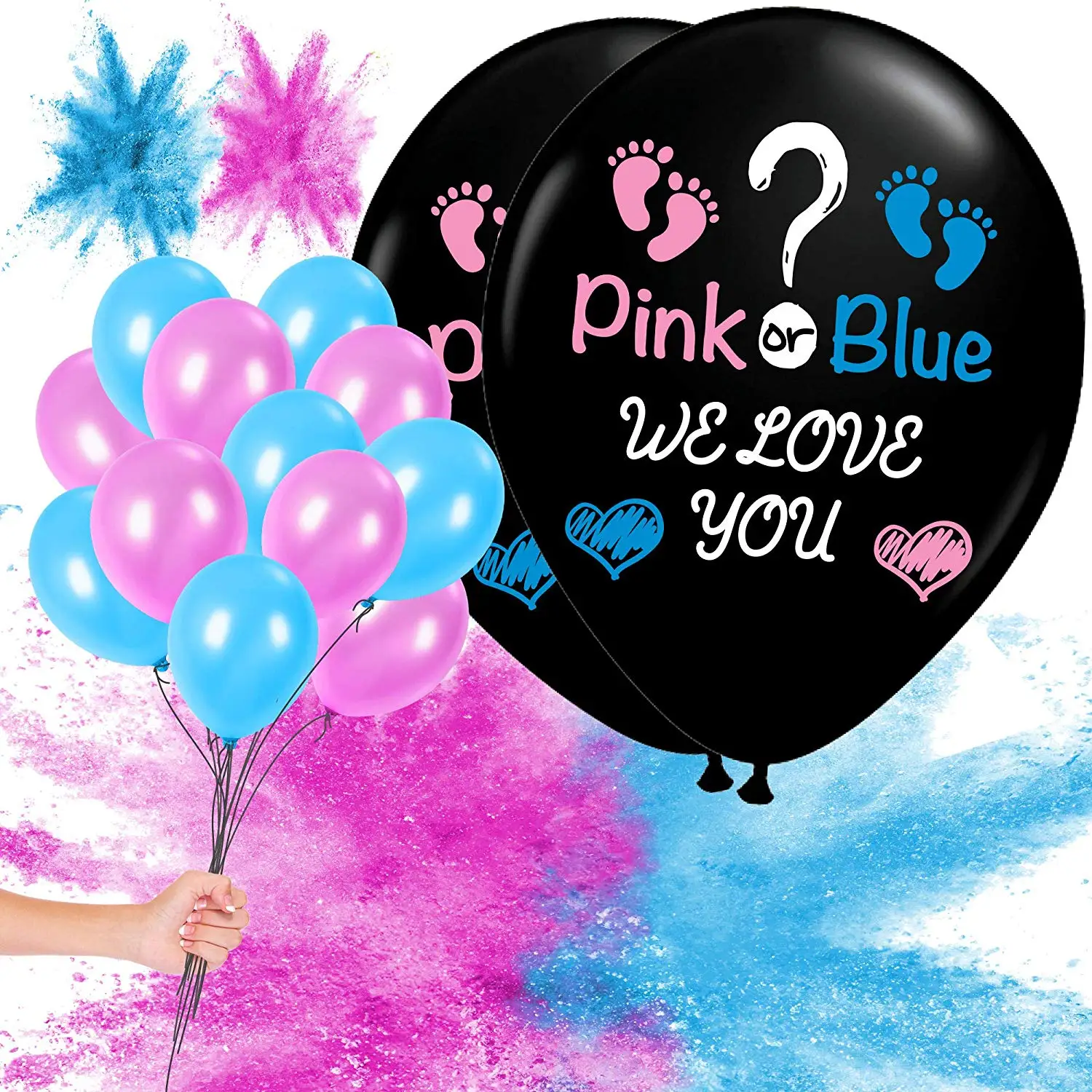 Buy Gender Reveal Balloon Powder Decoration 2x Jumbo 36inch Balloons