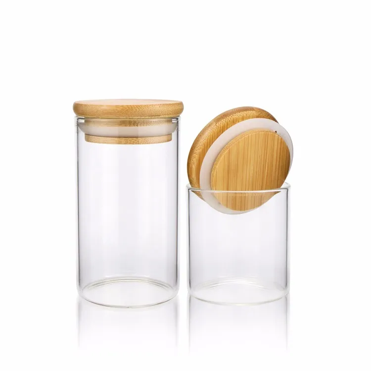 Borosilicate 500-1800ml Round Shape Glass Jar Vials With Cork Lid And ...