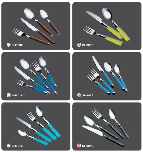 1.2mm/1.5mm Cheap Stainless Steel Plastic Handle Of 24 Pcs Cutlery Set