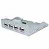 3.5 inch USB 2.0 9 Pin 4 Ports Front Panel Floppy Disk Bay Hub Bracket Cable Computer