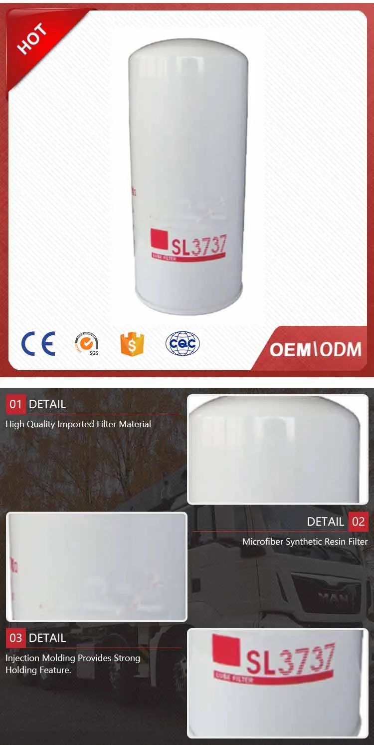 oil filter paper specifications LF3737 oil filter plate
