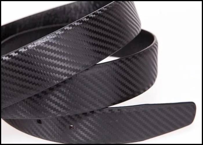 Mens Business Carbon Fiber Genuine Leather Belt With Carbon Fiber