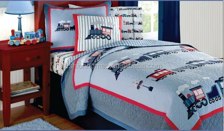 Train Style Printed Baby Crib Bedding Set Quilts For Children