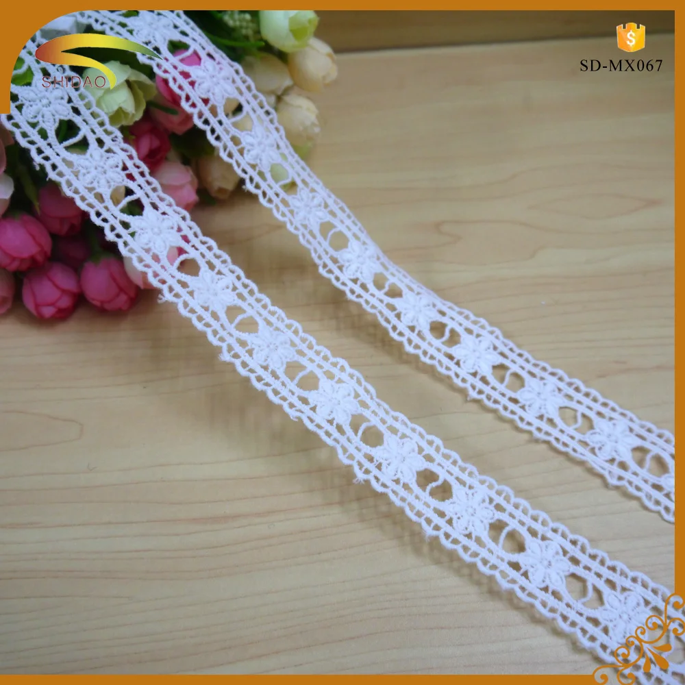 Top selling white embroidery cotton decorative liturgical lace trim