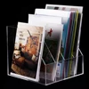 Mult Compartment Brochure Rack Holder Acrylic Book Display Stand