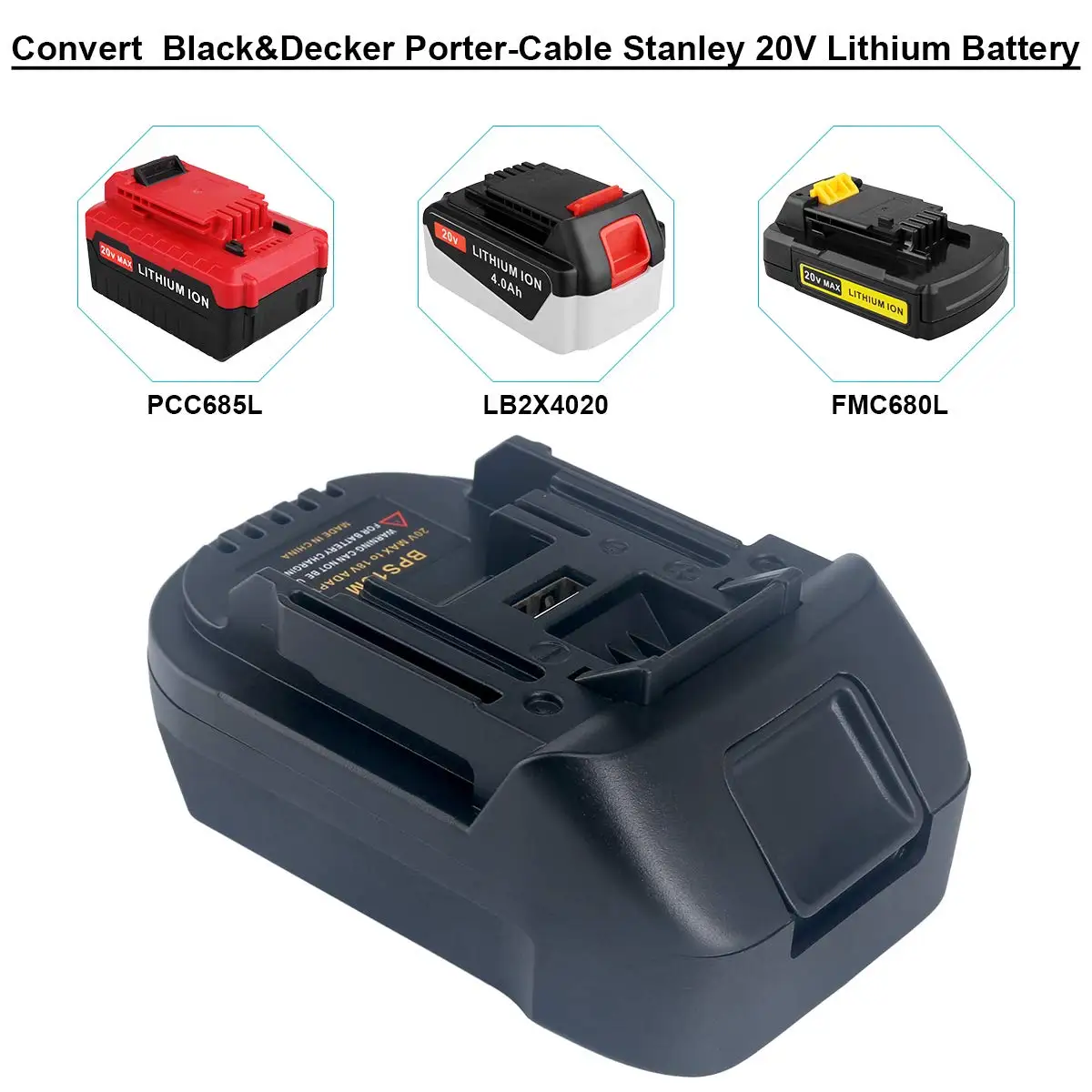 BPS18M Battery Converter Battery Adapter For Decker Stanley 20V Makita 18V Set BPS18M Battery Converter Battery Adapter For Decker Stanley 20V Makita 18V Set