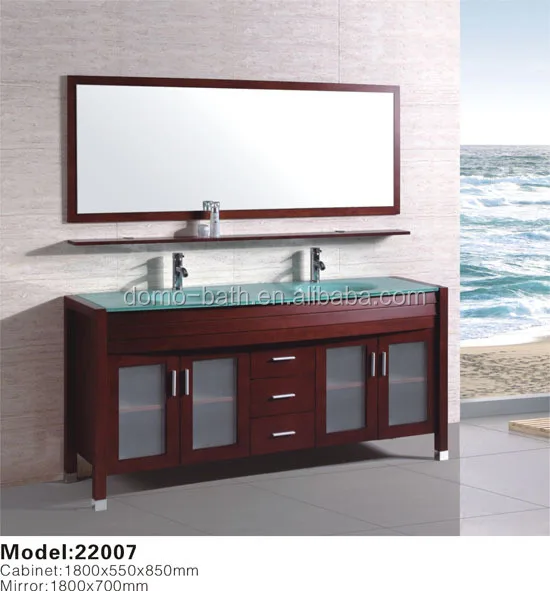 Domo de suelo de cristal templado encimera lavabo doble mueble de ...