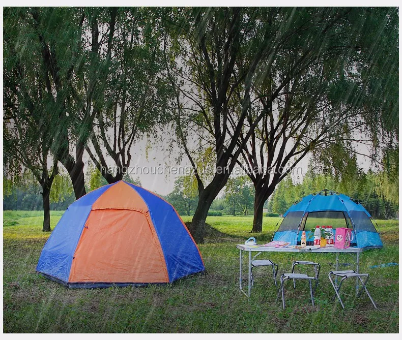 Hot Sale Large Room Double Layer 4 Person Waterproof Large Family Tent, TXZ-0077B,4 Person Six Corners Tent