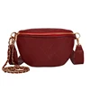 PU Leather Fanny Pack Chest Waist Bum Belt Bags Rhomboid Plaid Crossbody Shoulder Bag Women Female Handbag Chain