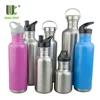 Luxury Unique Multi Function Different Caps Single Wall Sports Stainless Steel Camping Water Bottle With Custom Logo