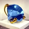 Shinny Stainless Steel Diamond Sculpture For Decoration