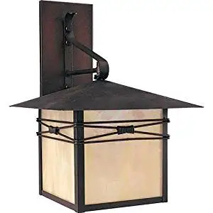 (USA Warehouse) Maxim 8042 Burnished / Iridescent Glass 1 Light 16.5" Tall Outdoor Wall Sconce -/PT# HF983-1754427320