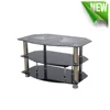 High quality home furniture Unique tempered black glass modern tv stand