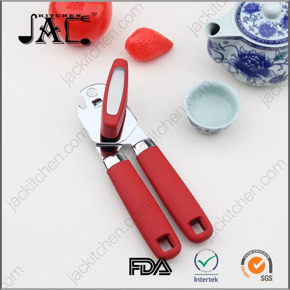Manual Function Can Opener Smooth Edge Red Handle