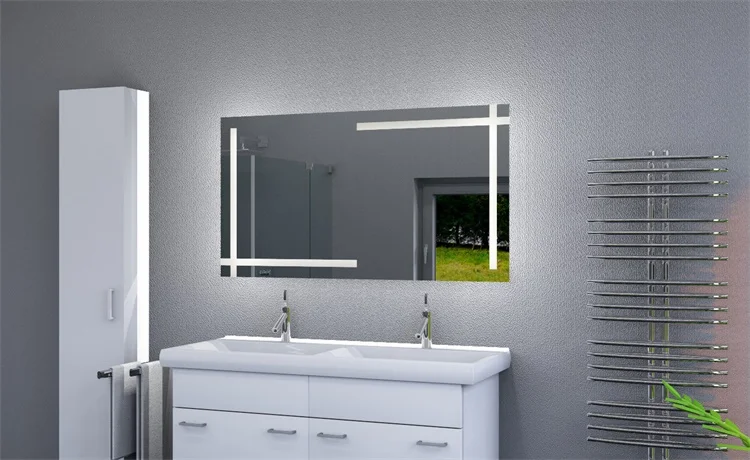 Grote Led Verlichte Badkamer Spiegel Wandmontage Met Defogger En ... Grote Led Verlichte Badkamer Spiegel Wandmontage Met Defogger En ...