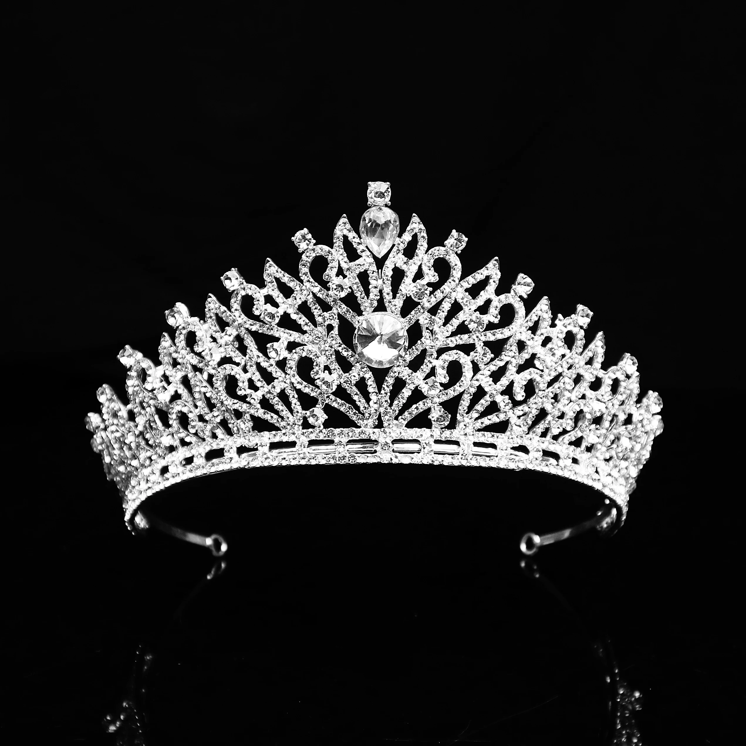 BESPORTBLE Strass Hochzeit Braut Abschlussball gl/änzenden Kristall Strass Krone Tiara Stirnband Kopfschmuck f/ür Jubil/äum Tanzparty