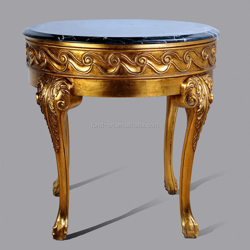 C93 Antique Gold Coffee Table With Black Marble Buy Antique Gold