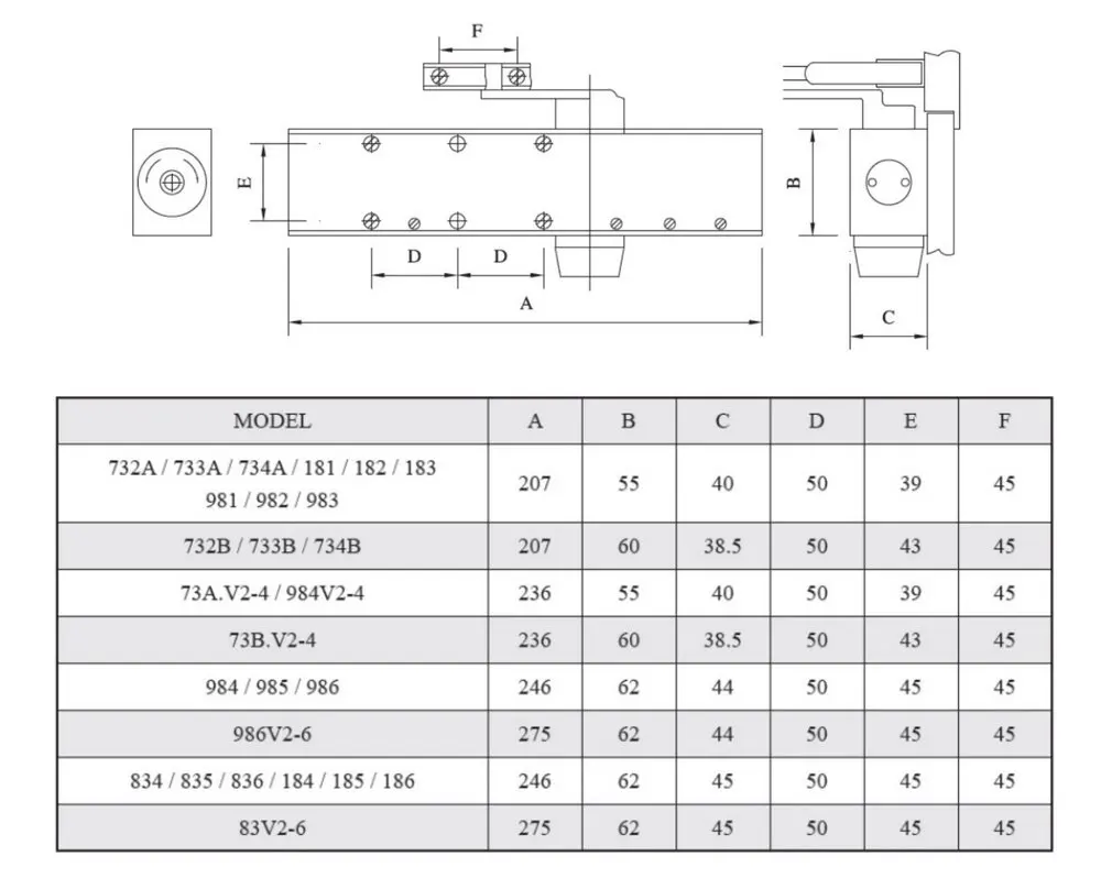 Parallel Arm Plate Two Way Hydraulic Door Closer Buy Hydraulic Door