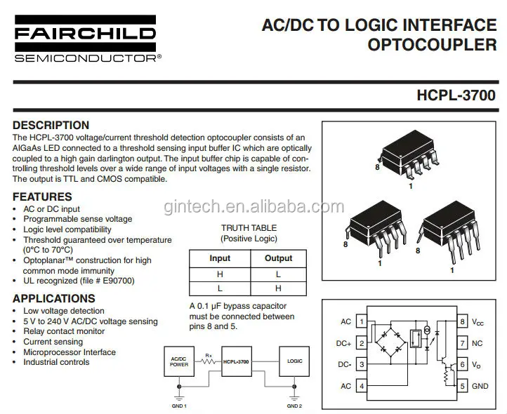 HCPL 3700 circuit intégré DIP-8