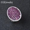 White Gold Woman Madam Jewelry Ring Genuine Natural #5 Ruby Ring