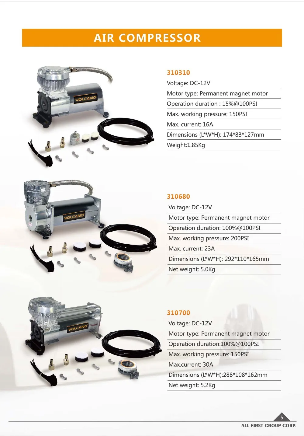 Volcano High Pressure Metal Air Suspension Compressor Kit Buy Metal