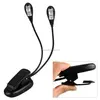 AAA battery rechargeable light flexible clip on desk leds flashlights for read book