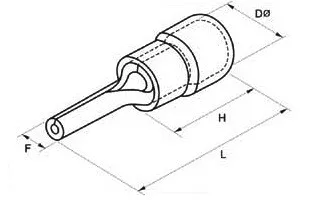 Wire crimping pin terminal Solderless terminal BLUE PTV2-9 PTV2-10 PTV2-12 PTV2-13 YELLOW PTV5.5-13 Pre Insulated Pin Terminals