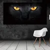 Custom Stretched Canvas The Eye Of Black Cat Canvas Photo Printing Artistic Animal Picture Printed On Canvas Home Decor