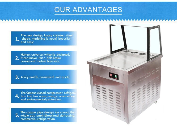 China Supplier Nicelooking Ice Cream Frying Machine Thailand Fry Ice