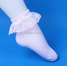 nvshirl 2 to 12 years Spring Autumn Knot Lace Flowers Side cute Princess Girls Socks Cotton