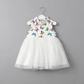 2016 Summer New Butterfly Flower Girls Dresses Chinese Style Children Tang Suit Clothing Baby Girl Tutu