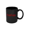 Small MOQ Ceramic /Porcelain mugs Plain Black 11OZ with customer logo
