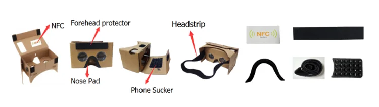 Nouvelles lunettes de réalité virtuelle 3d plates pliables vr carton vr casque
