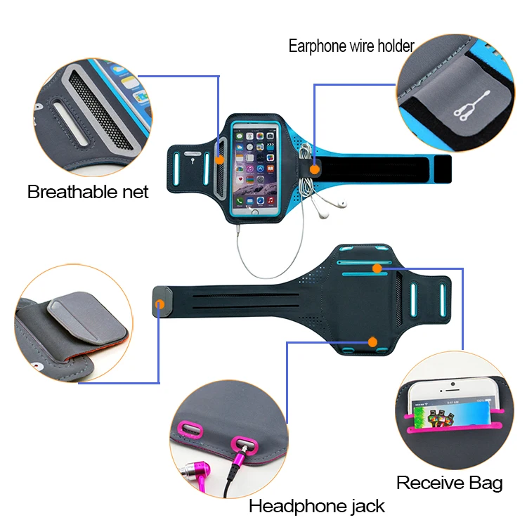 Unique Hidden Pocket Water Resistant Adjustable Cell Phone Armband