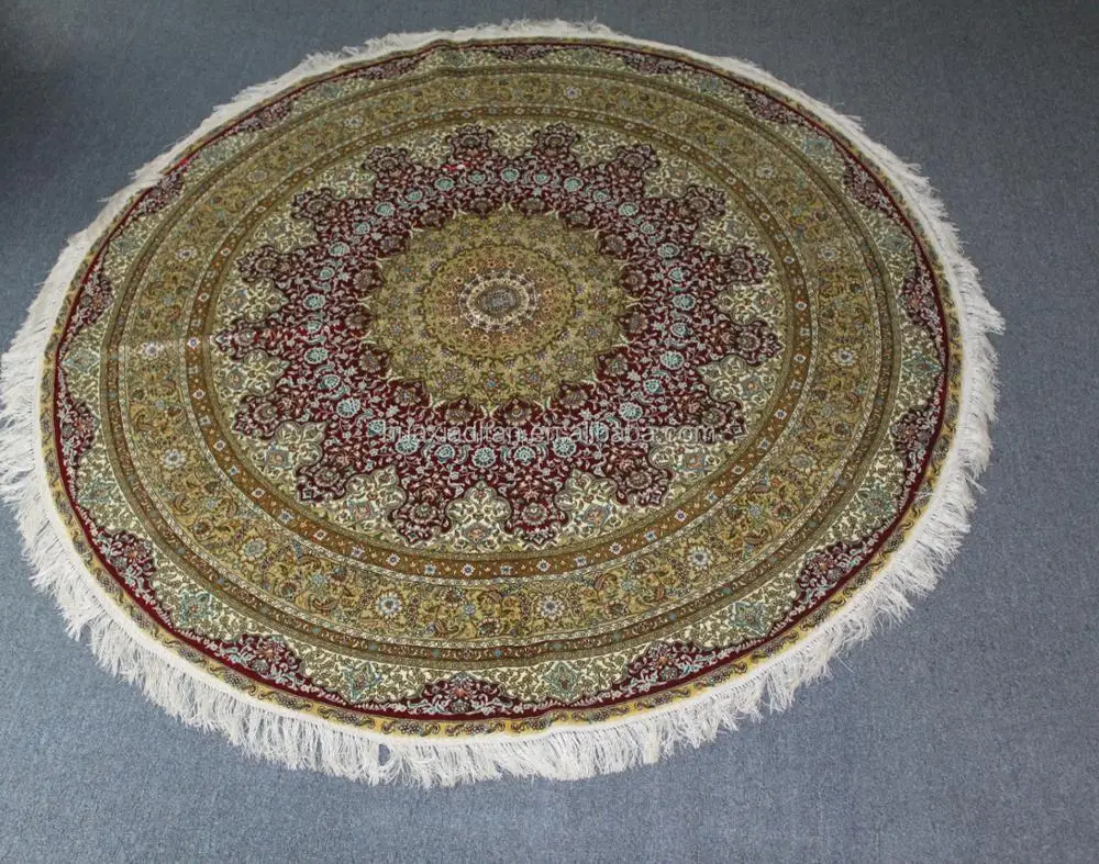 Circle Shape Chinese Handknotted Round Silk Carpet - Buy Round Silk ...