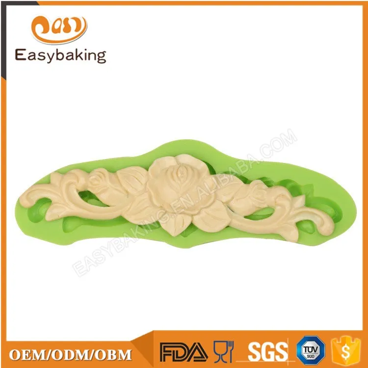 ES-5003 Elegant damask design silicone fondant tools cake decoration mold