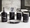 Hotel black color royal ceramic marble surface 5 piece bathroom accessory for wholesale